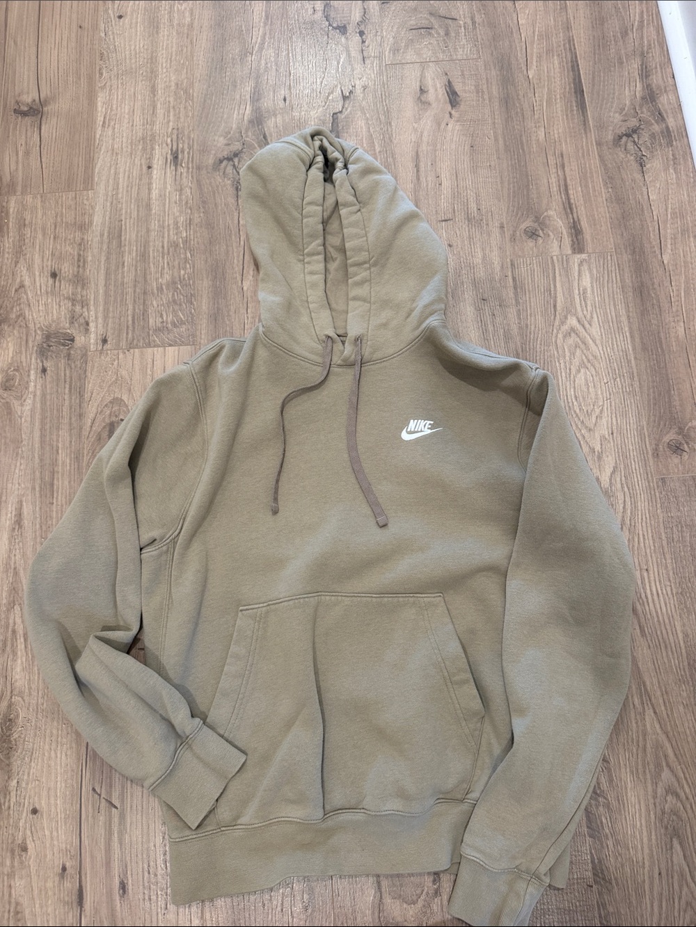 Nike tan Pullover Hoodie with White Swoosh